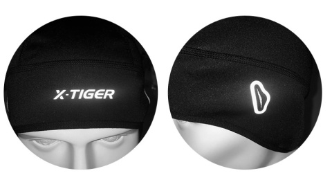 CZAPKA ROWEROWA ZIMOWA X-TIGER CIEPŁA TERMOAKTYWNA WINDSTOPER POD KASK PRO