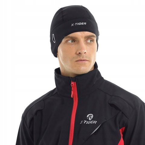 CZAPKA ROWEROWA ZIMOWA X-TIGER CIEPŁA TERMOAKTYWNA WINDSTOPER POD KASK PRO