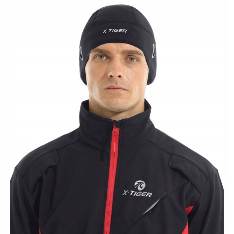 CZAPKA ROWEROWA ZIMOWA X-TIGER CIEPŁA TERMOAKTYWNA WINDSTOPER POD KASK PRO