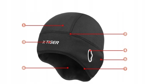 CZAPKA ROWEROWA ZIMOWA X-TIGER CIEPŁA TERMOAKTYWNA WINDSTOPER POD KASK PRO